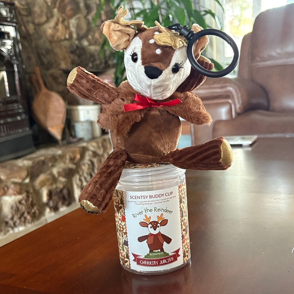 Scentsy Reindeer Buddy Clip with Red Bow